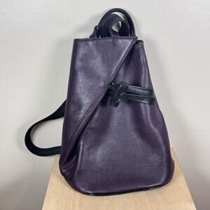 Vera Pelle Backpack Purse Aniuk Leather Purple Convertible Lagenlook Artsy Italy Vera Pelle Leather Exterior Backpack Bags & Handbags for  main image 4